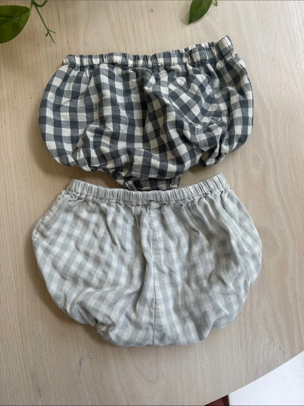 Gingham Diaper Bloomers - Gray & Light Gray